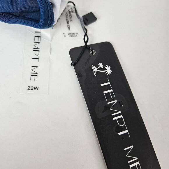 Tempt Me Womens Plus Size 22W Bikini High Waisted Mesh Bathing Suit Beach Pool - Picture 9 of 10